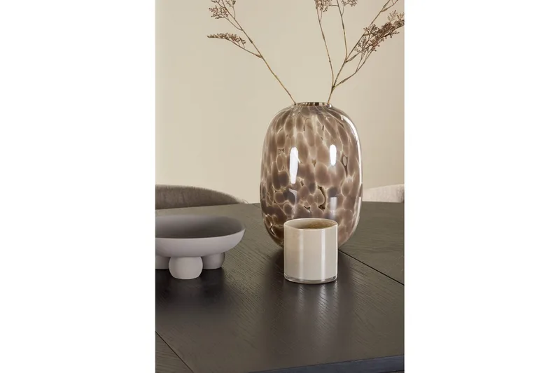 Matgrupp Strada Runt 120/170 cm Svart med Edina Stolar 6 st, Svart / Brun - 6 st, Svart / Brun - Möbler - Matplats - Matgrupp & matbord med stolar