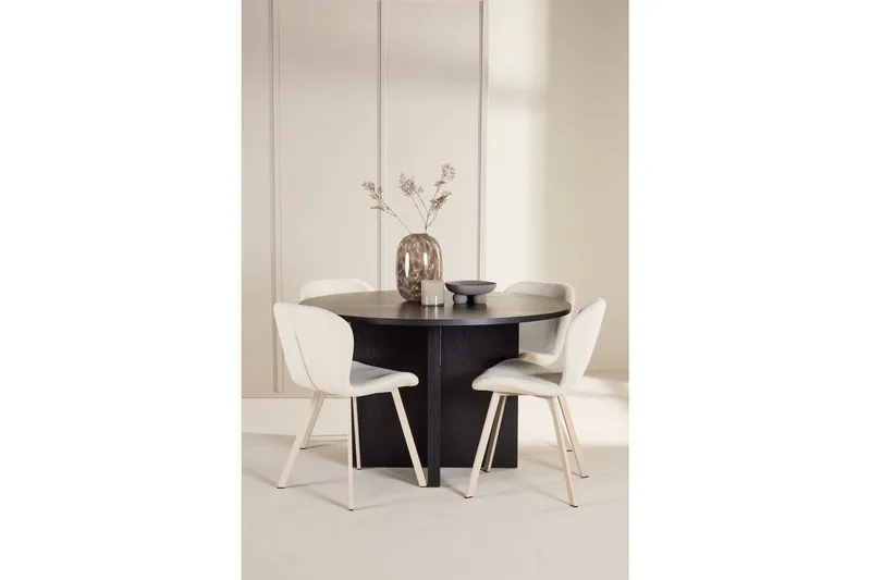 Matgrupp Strada Runt 120/170 cm Svart med Lilja Stolar 4 st - 4 st - Möbler - Matplats - Matgrupp & matbord med stolar