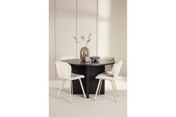 Matgrupp Strada Runt 120/170 cm Svart med Lilja Stolar 4 st - 4 st - Möbler - Matplats - Matgrupp & matbord med stolar