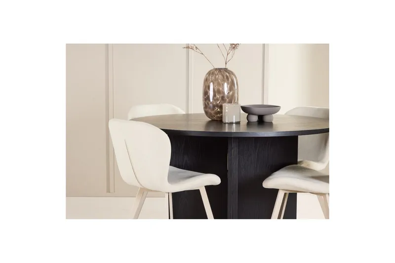 Matgrupp Strada Runt 120/170 cm Svart med Lilja Stolar 4 st - 4 st - Möbler - Matplats - Matgrupp & matbord med stolar
