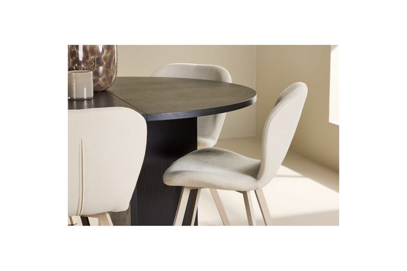 Matgrupp Strada Runt 120/170 cm Svart med Lilja Stolar 6 st - 6 st - Möbler - Matplats - Matgrupp & matbord med stolar