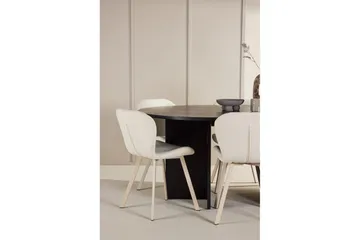 Matgrupp Strada Runt 120/170 cm Svart med Lilja Stolar 6 st - 6 st - Möbler - Matplats - Matgrupp & matbord med stolar