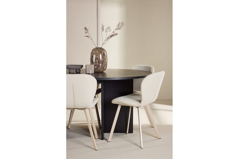 Matgrupp Strada Runt 120/170 cm Svart med Lilja Stolar 6 st - 6 st - Möbler - Matplats - Matgrupp & matbord med stolar