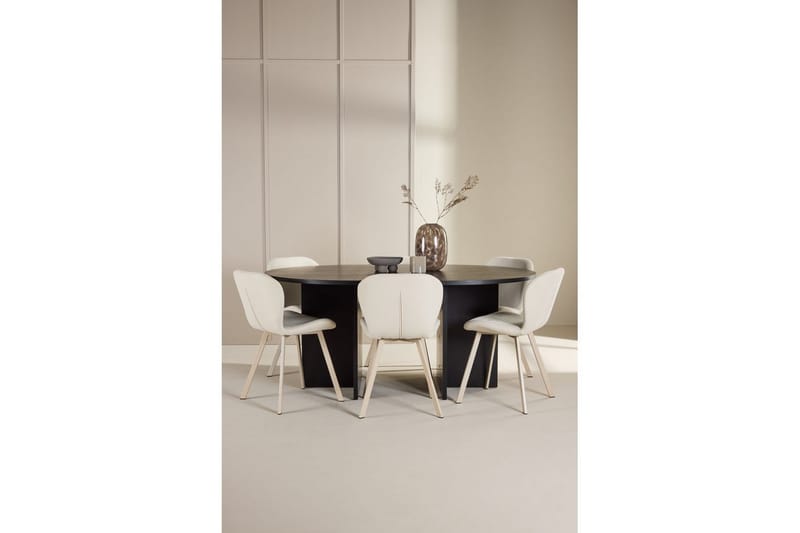 Matgrupp Strada Runt 120/170 cm Svart med Lilja Stolar 6 st - 6 st - Möbler - Matplats - Matgrupp & matbord med stolar