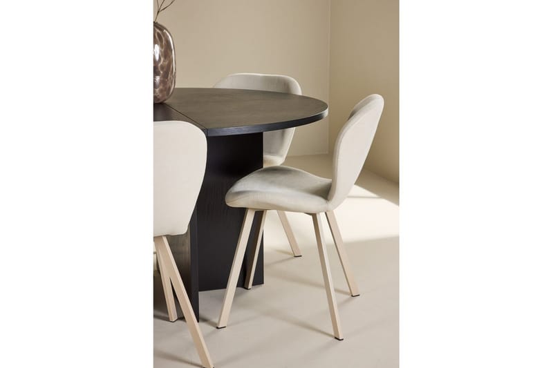 Matgrupp Strada Runt 120/170 cm Svart med Lilja Stolar 6 st - 6 st - Möbler - Matplats - Matgrupp & matbord med stolar