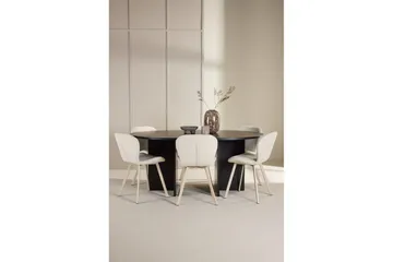 Matgrupp Strada Runt 120/170 cm Svart med Lilja Stolar 6 st - 6 st - Möbler - Matplats - Matgrupp & matbord med stolar