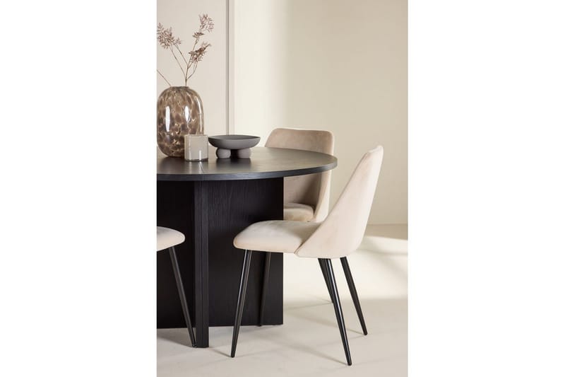 Matgrupp Strada Runt 120/170 cm Svart med Night Stolar 4 st - 4 st - Möbler - Matplats - Matgrupp & matbord med stolar
