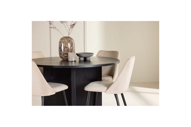 Matgrupp Strada Runt 120/170 cm Svart med Night Stolar 4 st - 4 st - Möbler - Matplats - Matgrupp & matbord med stolar