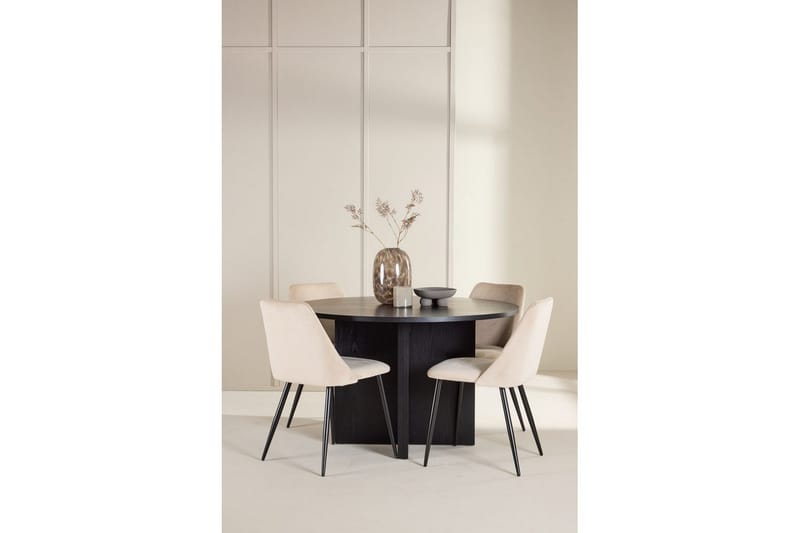 Matgrupp Strada Runt 120/170 cm Svart med Night Stolar 4 st - 4 st - Möbler - Matplats - Matgrupp & matbord med stolar