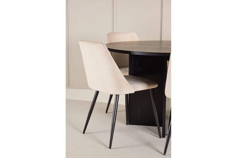 Matgrupp Strada Runt 120/170 cm Svart med Night Stolar 6 st - 6 st - Möbler - Matplats - Matgrupp & matbord med stolar