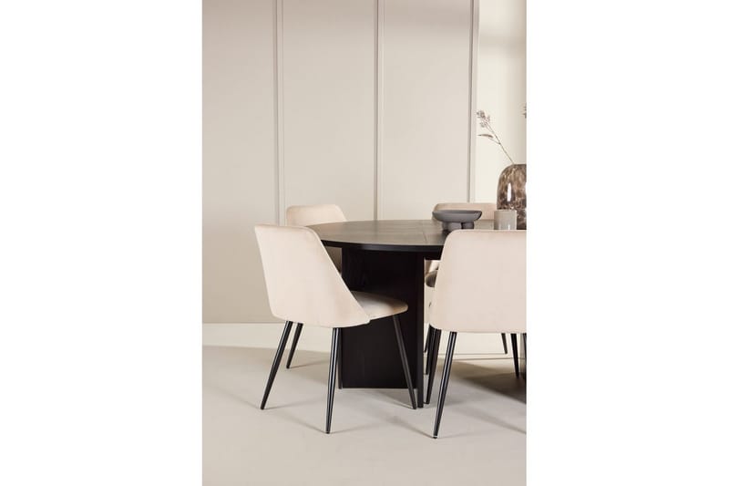 Matgrupp Strada Runt 120/170 cm Svart med Night Stolar 6 st - 6 st - Möbler - Matplats - Matgrupp & matbord med stolar
