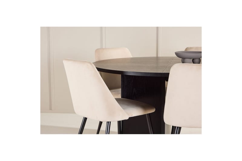 Matgrupp Strada Runt 120/170 cm Svart med Night Stolar 6 st - 6 st - Möbler - Matplats - Matgrupp & matbord med stolar