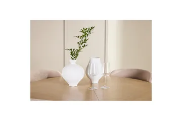 Matgrupp Strada Runt 120/170 cm Vit med Astoria Stolar 4 st, Beige - 4 st, Beige - Möbler - Matplats - Matgrupp & matbord med stolar