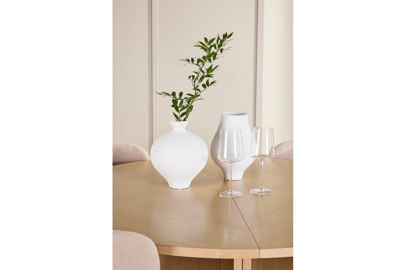 Matgrupp Strada Runt 120/170 cm Vit med Astoria Stolar 4 st, Beige - 4 st, Beige - Möbler - Matplats - Matgrupp & matbord med stolar