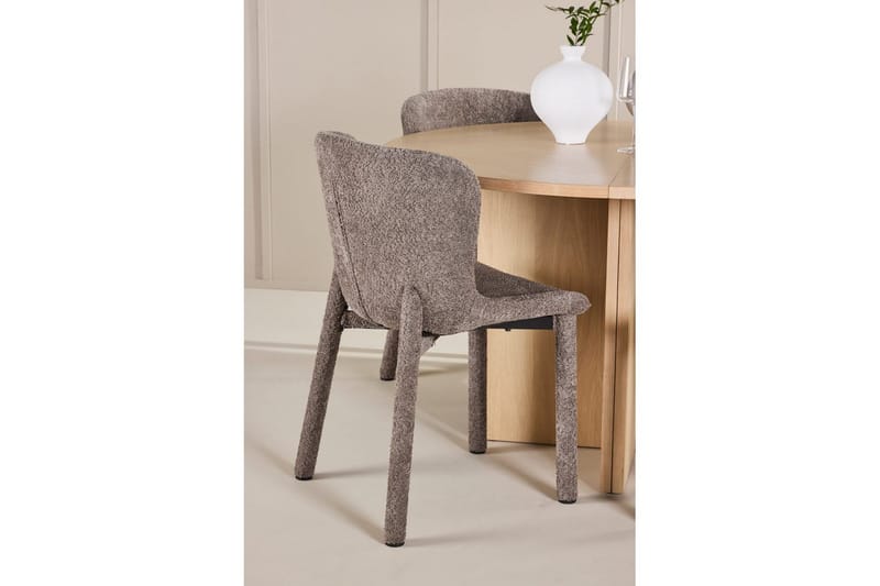 Matgrupp Strada Runt 120/170 cm Vit med Astoria Stolar 4 st, Brun - 4 st, Brun - Möbler - Matplats - Matgrupp & matbord med stolar