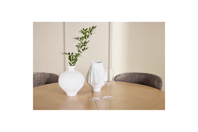 Matgrupp Strada Runt 120/170 cm Vit med Astoria Stolar 4 st, Brun - 4 st, Brun - Möbler - Matplats - Matgrupp & matbord med stolar