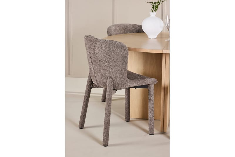 Matgrupp Strada Runt 120/170 cm Vit med Astoria Stolar 4 st, Brun - 4 st, Brun - Möbler - Matplats - Matgrupp & matbord med stolar