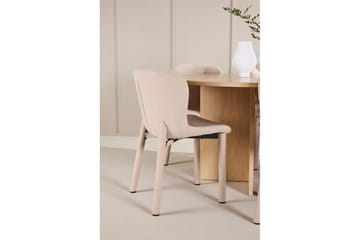 Matgrupp Strada Runt 120/170 cm Vit med Astoria Stolar 6 st, Beige - 6 st, Beige - Möbler - Matplats - Matgrupp & matbord med stolar