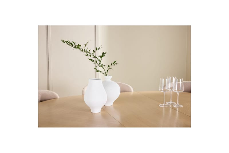 Matgrupp Strada Runt 120/170 cm Vit med Astoria Stolar 6 st, Beige - 6 st, Beige - Möbler - Matplats - Matgrupp & matbord med stolar