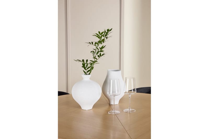 Matgrupp Strada Runt 120/170 cm Vit med Edina Stolar 4 st, Svart - 4 st, Svart - Möbler - Matplats - Matgrupp & matbord med stolar