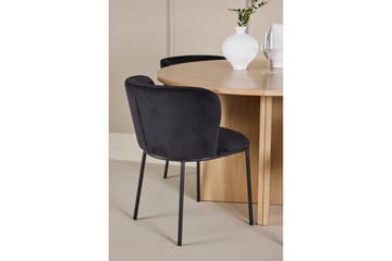 Matgrupp Strada Runt 120/170 cm Vit med Edina Stolar 4 st, Svart - 4 st, Svart - Möbler - Matplats - Matgrupp & matbord med stolar