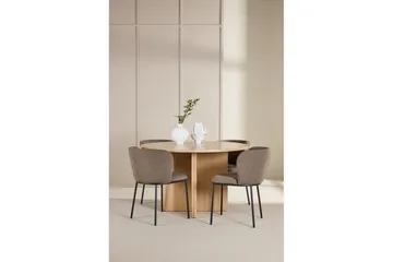 Matgrupp Strada Runt 120/170 cm Vit med Edina Stolar 4 st, Svart / Brun - 4 st, Svart / Brun - Möbler - Matplats - Matgrupp & matbord med stolar