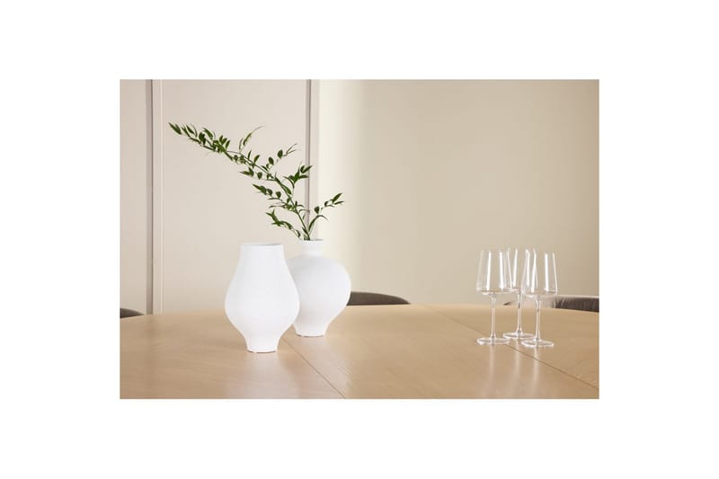 Matgrupp Strada Runt 120/170 cm Vit med Edina Stolar 6 st, Svart / Brun - 6 st, Svart / Brun - Möbler - Matplats - Matgrupp & matbord med stolar