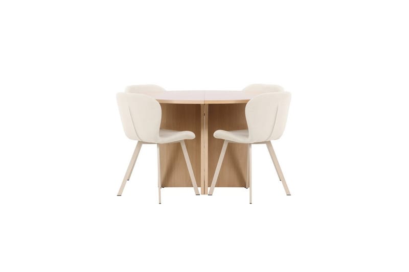 Matgrupp Strada Runt 120/170 cm Vit med Lilja Stolar 4 st, 4 st