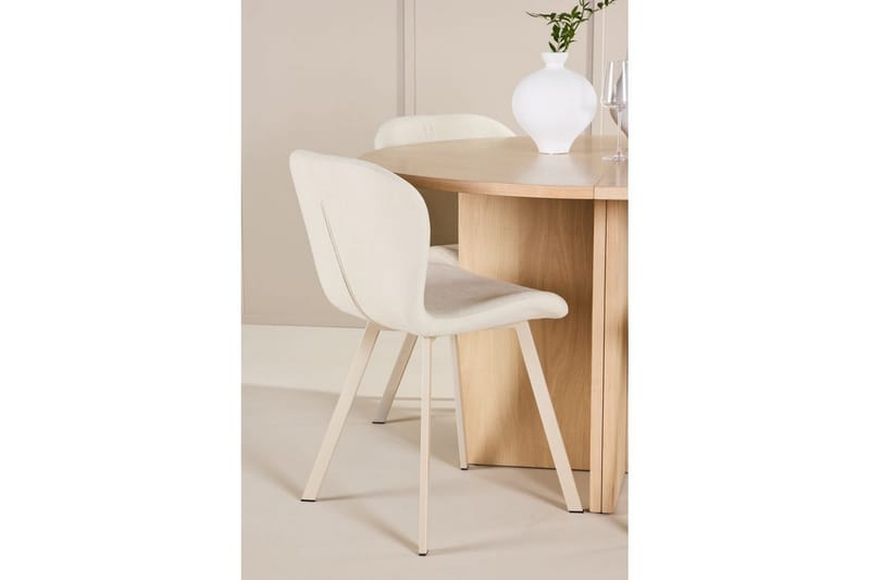 Matgrupp Strada Runt 120/170 cm Vit med Lilja Stolar 4 st - 4 st - Möbler - Matplats - Matgrupp & matbord med stolar