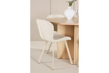 Matgrupp Strada Runt 120/170 cm Vit med Lilja Stolar 4 st - 4 st - Möbler - Matplats - Matgrupp & matbord med stolar