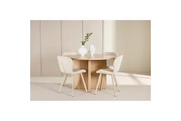 Matgrupp Strada Runt 120/170 cm Vit med Lilja Stolar 4 st - 4 st - Möbler - Matplats - Matgrupp & matbord med stolar