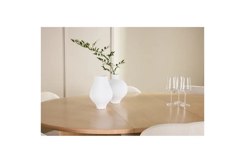 Matgrupp Strada Runt 120/170 cm Vit med Lilja Stolar 6 st - 6 st - Möbler - Matplats - Matgrupp & matbord med stolar