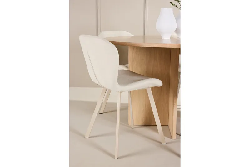 Matgrupp Strada Runt 120/170 cm Vit med Lilja Stolar 6 st - 6 st - Möbler - Matplats - Matgrupp & matbord med stolar