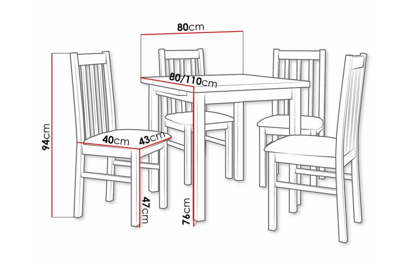 Matgrupp Patrickswell - Matgrupp & matbord med stolar