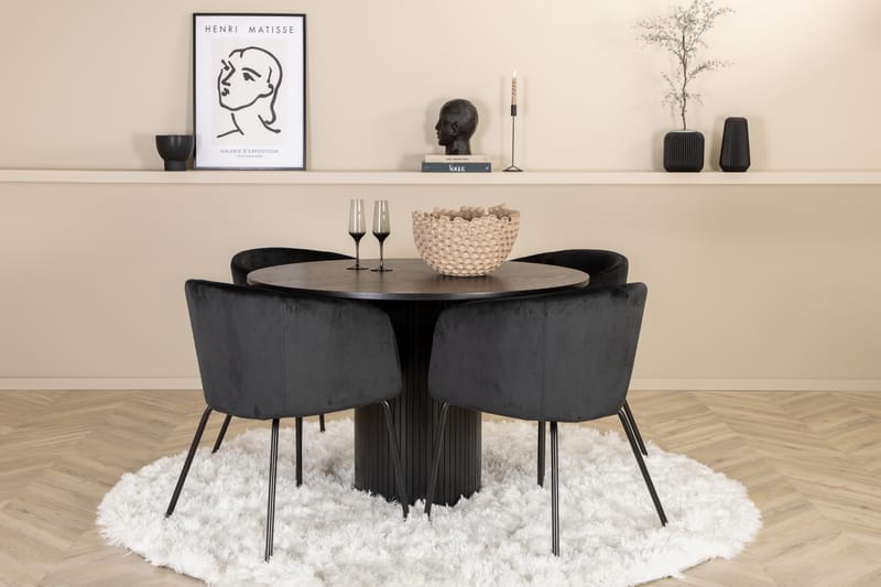 ABIANC Runt Matbord med 4st BERIT Matstol - Möbler - Matplats - Matgrupp & matbord med stolar