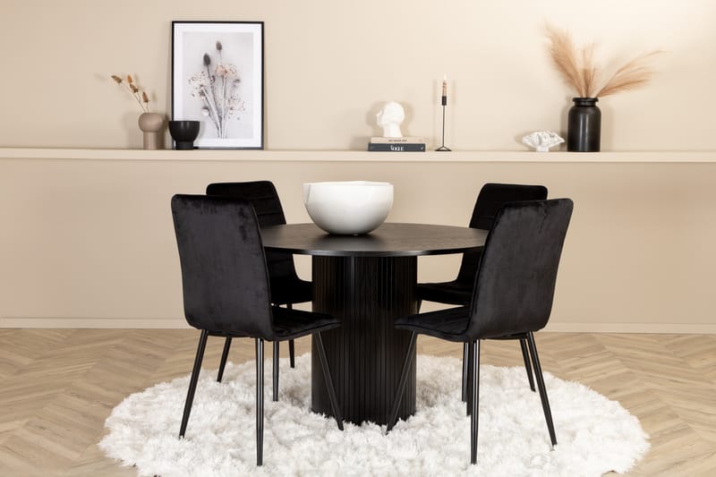 ABIANC Runt Matbord med 4st WINDU Lyx Matstol - Möbler - Matplats - Matgrupp & matbord med stolar