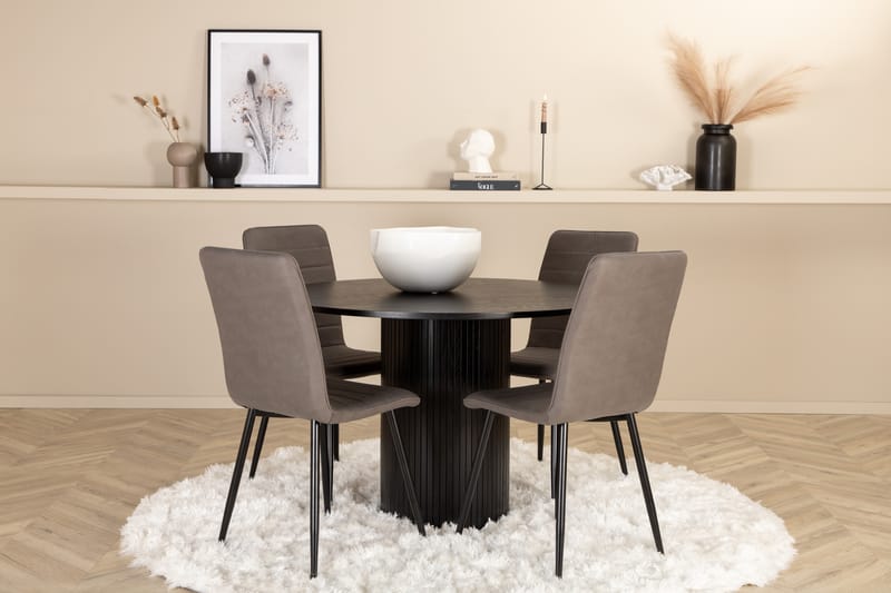 ABIANC Runt Matbord med 4st WINDU Lyx Matstol - Möbler - Matplats - Matgrupp & matbord med stolar
