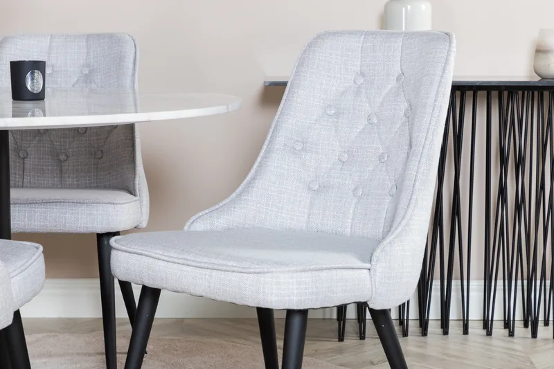 Admira Matgrupp 106 cm inkl 4 Valera Stolar - Vit/Svart/Grå - Möbler - Matplats - Matgrupp & matbord med stolar