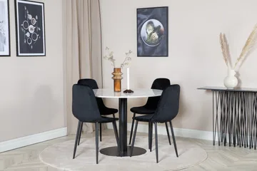 Admira Matgrupp 106 cm Rund inkl 4 Ypas Stolar - Marmor/Vit/Svart - Möbler - Matplats - Matgrupp & matbord med stolar