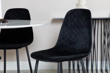 Admira Matgrupp 106 cm Rund inkl 4 Ypas Stolar - Marmor/Vit/Svart - Möbler - Matplats - Matgrupp & matbord med stolar