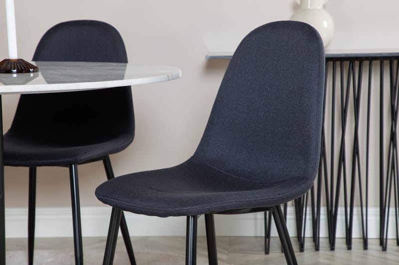 Admira Matgrupp 106 cm Rund inkl 4 Ypas Stolar - Marmor/Vit/Svart - Möbler - Matplats - Matgrupp & matbord med stolar