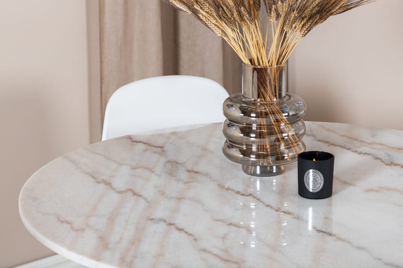 Admira Matgrupp 106 cm Runt Marmor inkl 4 Kullersbro Stolar - Vit/Svart - Möbler - Matplats - Matgrupp & matbord med stolar