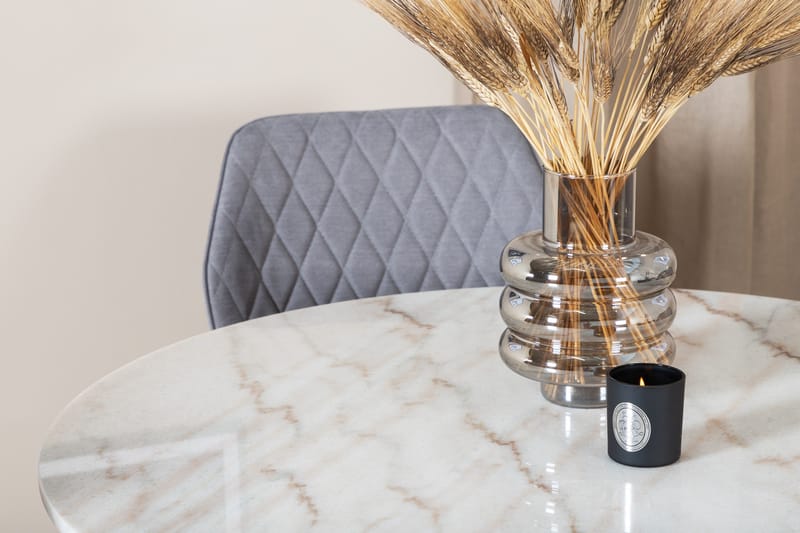 Admira Matgrupp 106 cm Runt Marmor inkl 4 Sumoas Stolar - Vit/Svart/Grå - Möbler - Matplats - Matgrupp & matbord med stolar