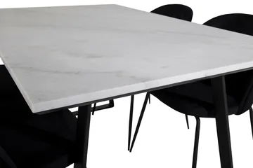 Admira Matgrupp 140 cm inkl 4 Foyos Stolar - Marmor/Vit/Svart - Möbler - Matplats - Matgrupp & matbord med stolar