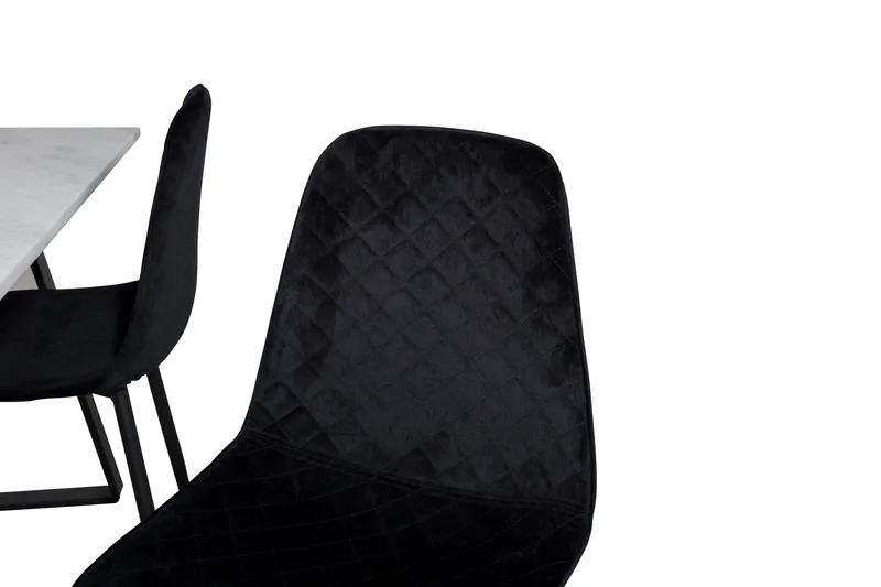 Admira Matgrupp 140 cm inkl 4 Ypas Stolar - Marmor/Vit/Svart - Möbler - Matplats - Matgrupp & matbord med stolar