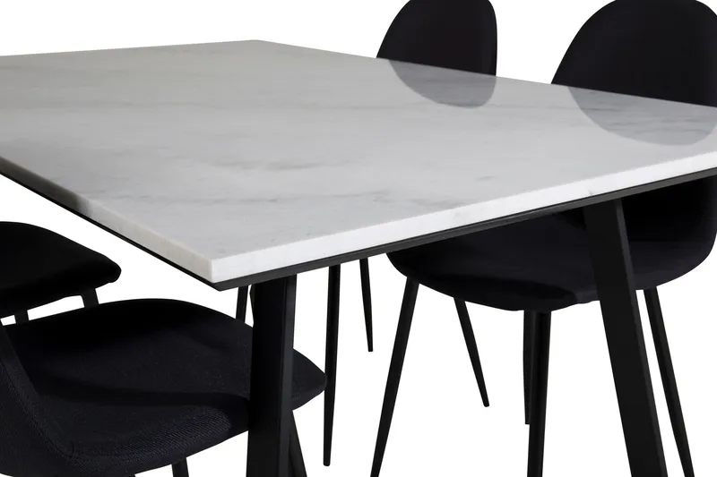 Admira Matgrupp 140 cm inkl 4 Ypas Stolar - Marmor/Vit/Svart - Möbler - Matplats - Matgrupp & matbord med stolar