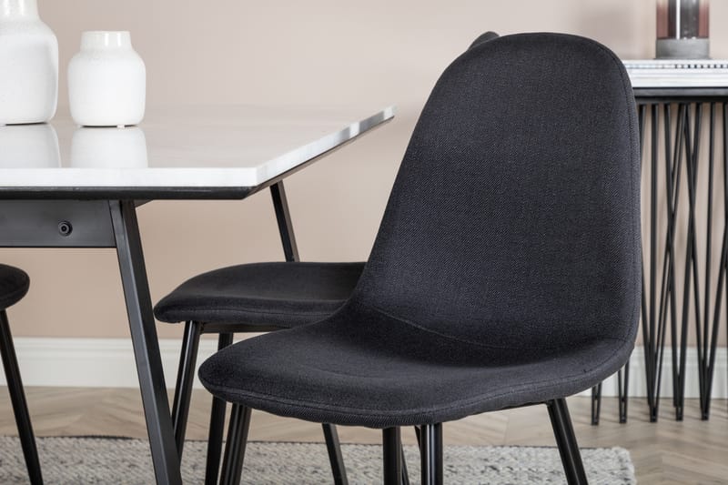 Admira Matgrupp 140 cm inkl 4 Ypas Stolar - Marmor/Vit/Svart - Möbler - Matplats - Matgrupp & matbord med stolar