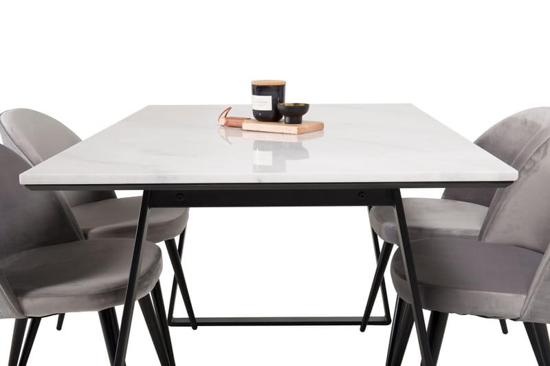 Admira Matgrupp med 4 Valerie Köksstol Sammet - Möbler - Matplats - Matgrupp & matbord med stolar