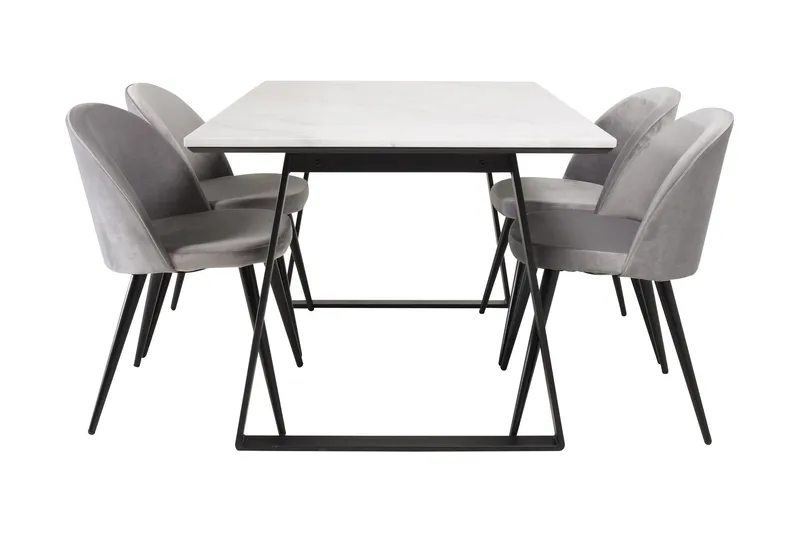 Admira Matgrupp med 4 Valerie Köksstol Sammet - Möbler - Matplats - Matgrupp & matbord med stolar