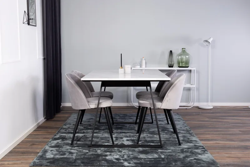 Admira Matgrupp med 4 Valerie Köksstol Sammet - Möbler - Matplats - Matgrupp & matbord med stolar